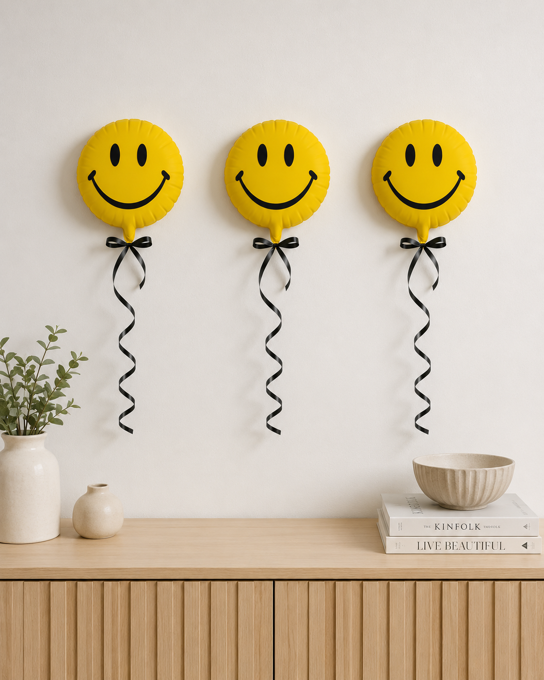 Globo Smiley Decorativo Impreso en 3D para Pared 16 cm