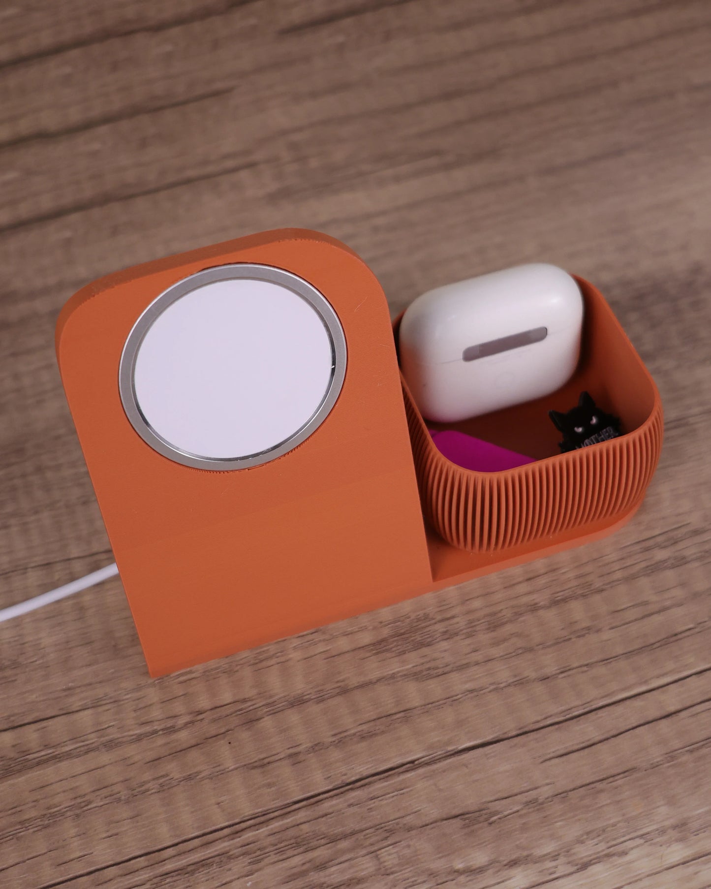 Soporte de Carga para teléfono con cajita para guardar lo que quieras