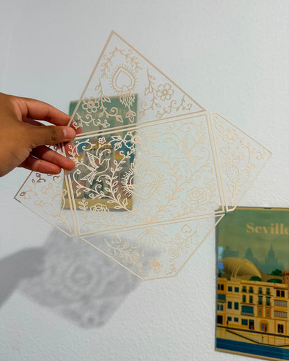 50 Sobres de Boda en Tul e Impresión 3D Personalizable temática Mexicana