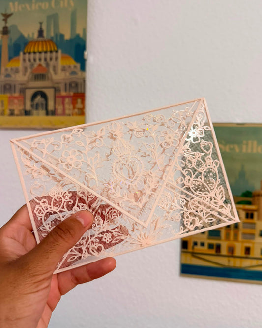 50 Sobres de Boda en Tul e Impresión 3D Personalizable temática Mexicana