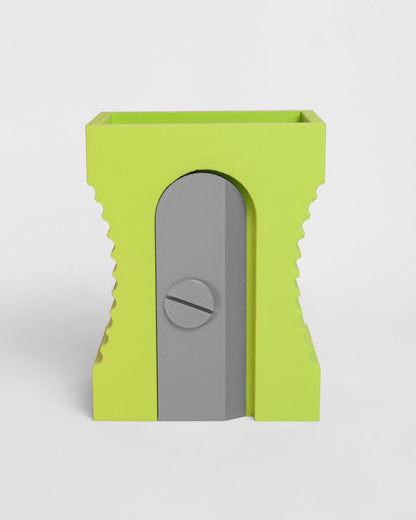 Portalápices Diseño de Sacapuntas Verde Brillante