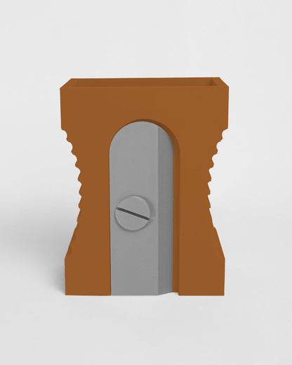 Portalápices Diseño de Sacapuntas Terracota
