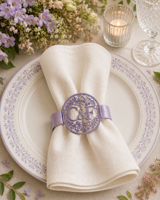 Servilleteros Personalizados para Boda con Iniciales de Novios